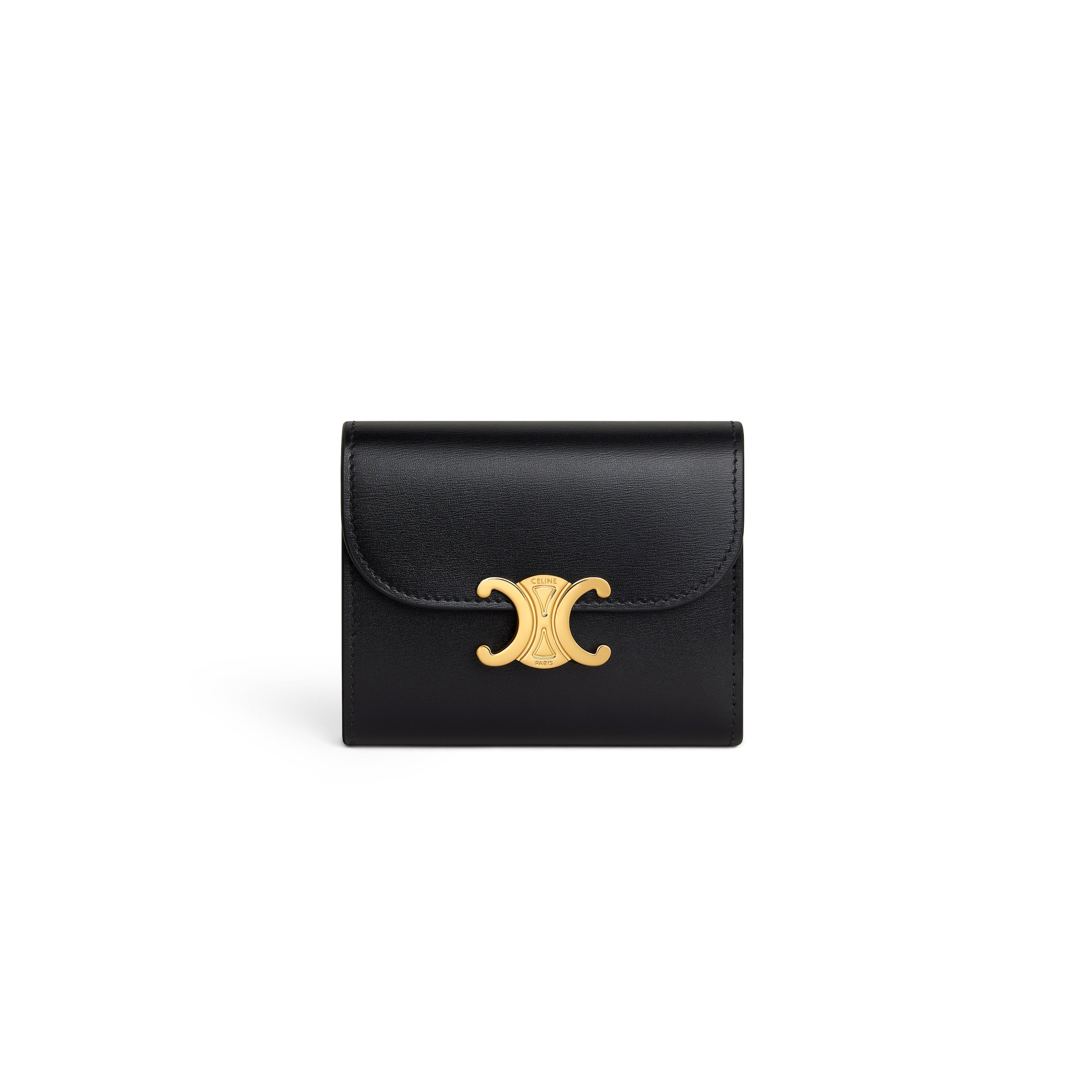CELINE SMALL FLAP WALLET TRIOMPHE IN SHINY CALFSKIN 10D783DPV.38NO (10.5*8.5*4cm)